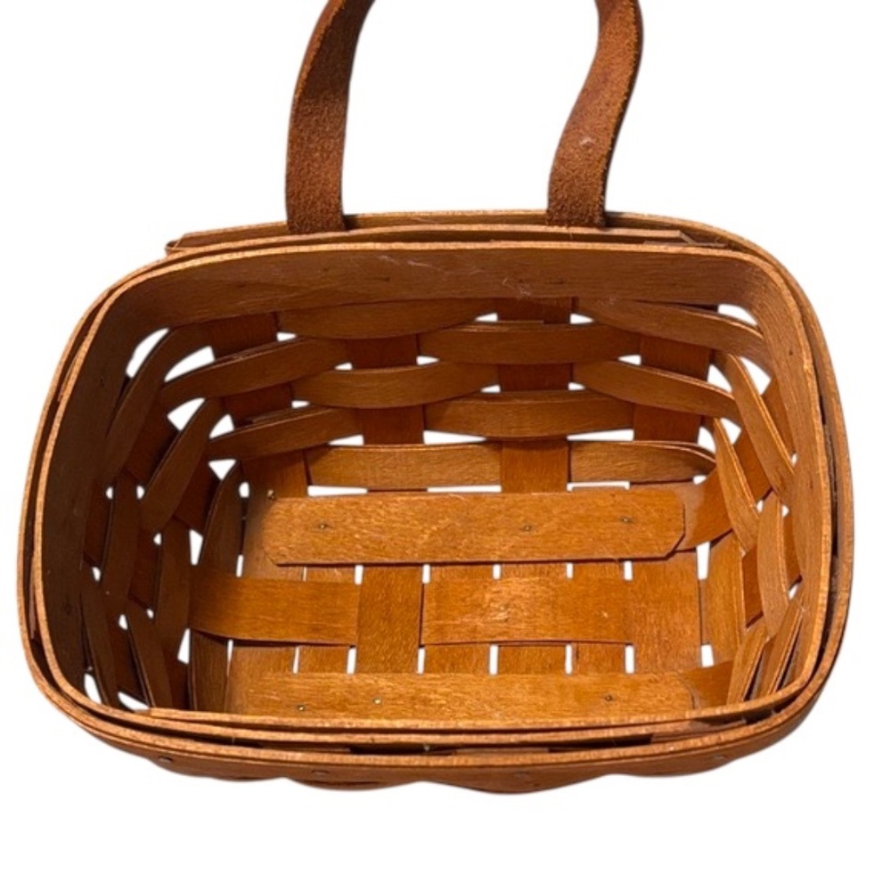 Vintage 1991 Longaberger Small Brown Wall Hanging Basket - Picture 2 of 10